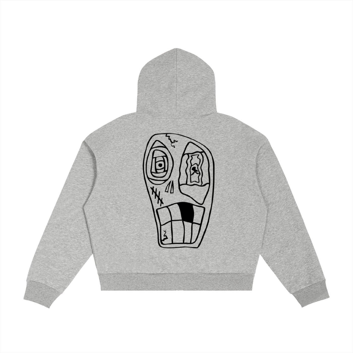 Contrast Plaid Boxy Zip Hoodie