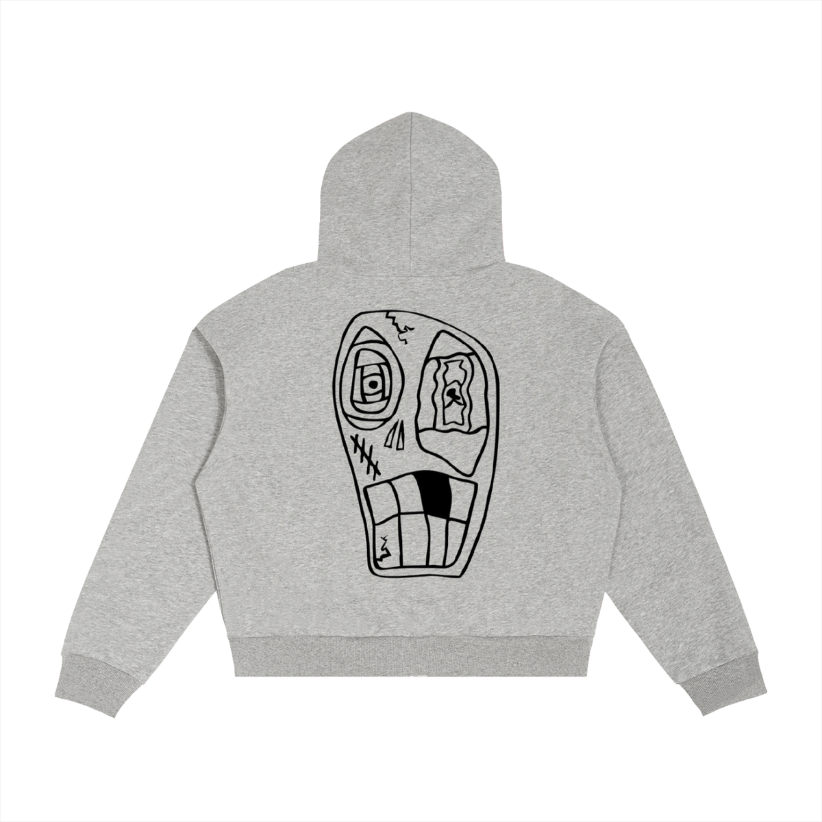 Contrast Plaid Boxy Zip Hoodie